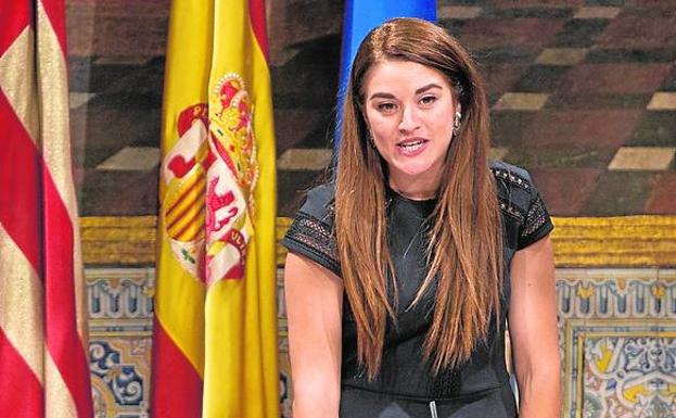 Mireia Mollà, ayer, cuando prometió el cargo en el Palau de la Generalitat.