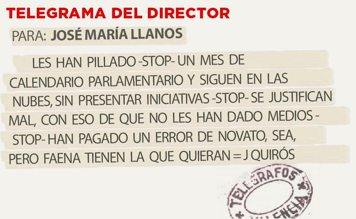 Telegrama para José María Llanos