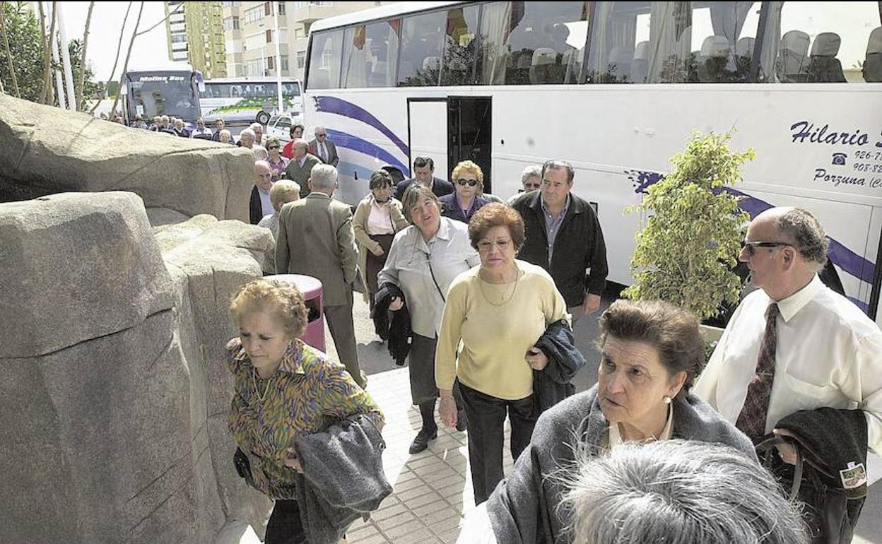 Llegada de turistas del Imserso.