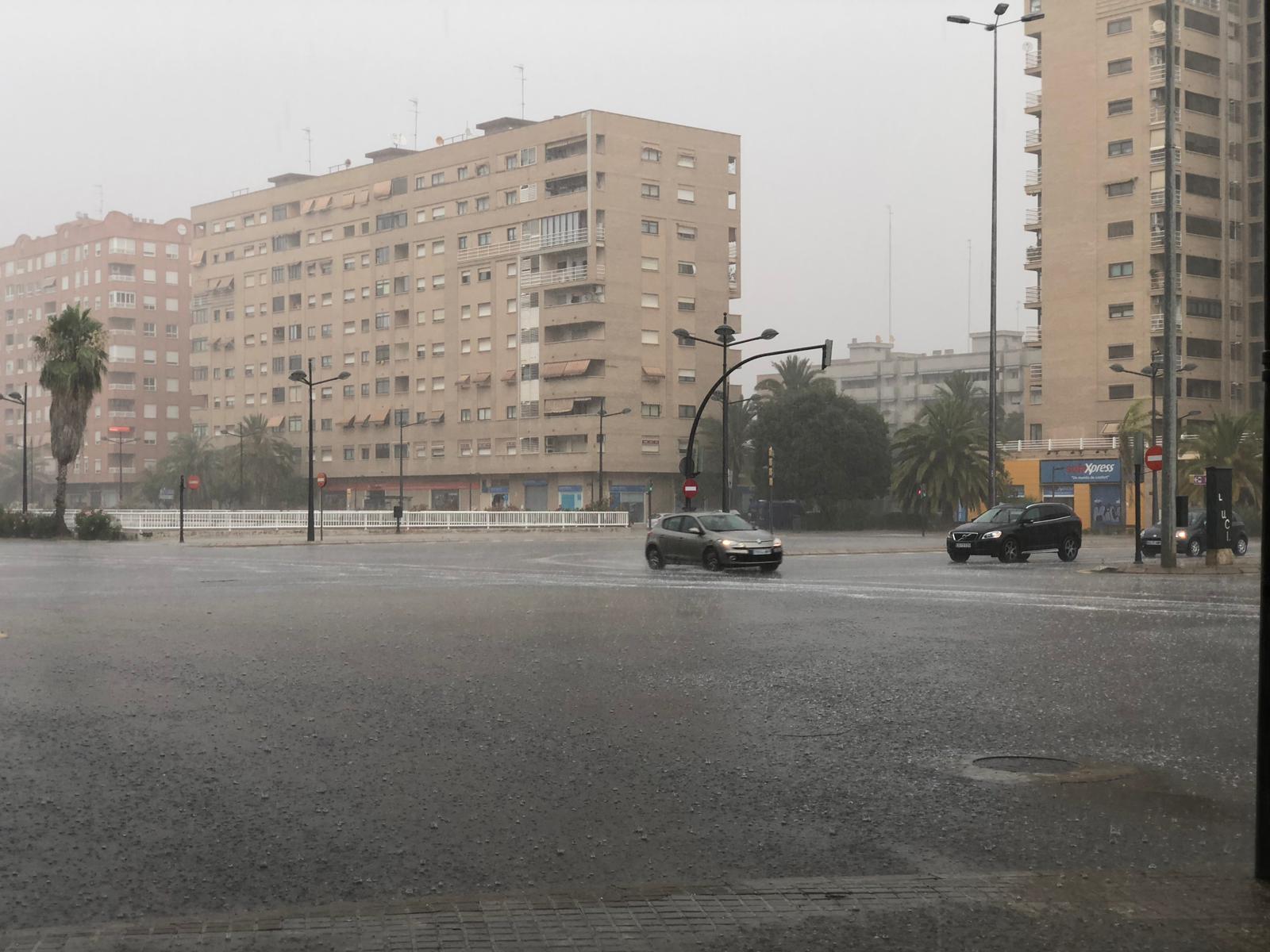 Tormenta de granizo en Valencia el domingo 7 de julio de 2019.