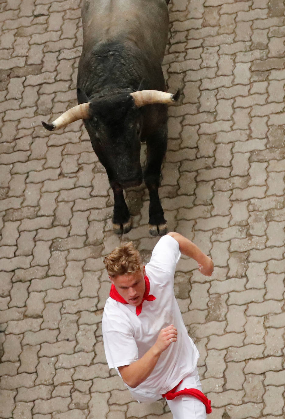 Los toros de José Escolar han recorrido las calles de Pamplona en dos minutos y 13 segundos. Es el encierro más rápido de este año.