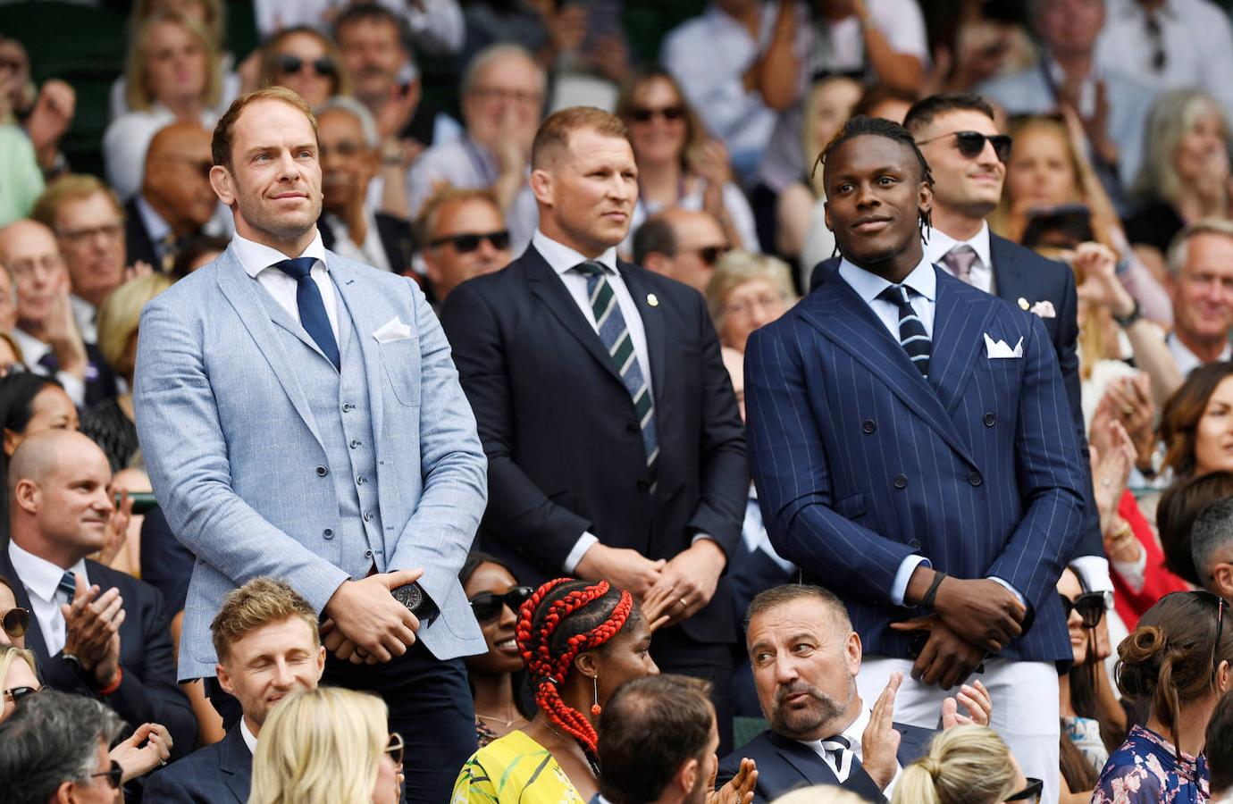 Los jugadores de rugby Alun Wyn Jones, Dylan Hartley y Maro Itoje.