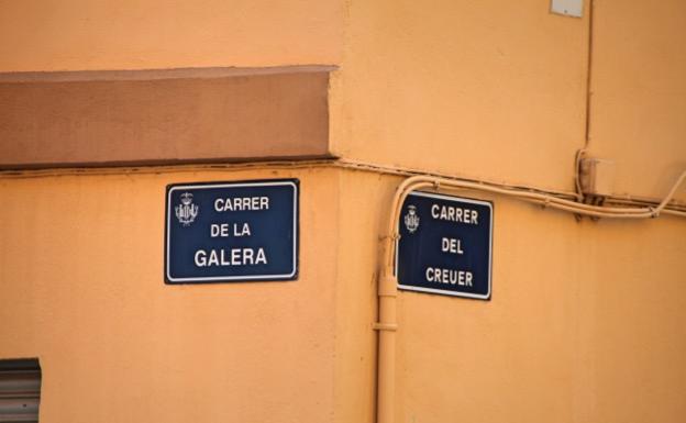 Esquina de la calle Galera y Crucero, en el barrio de Tendetes.