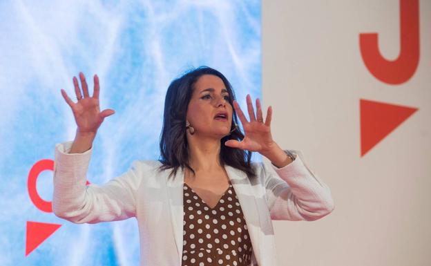 Inés Arrimadas, durante un acto este sábado en Santander.