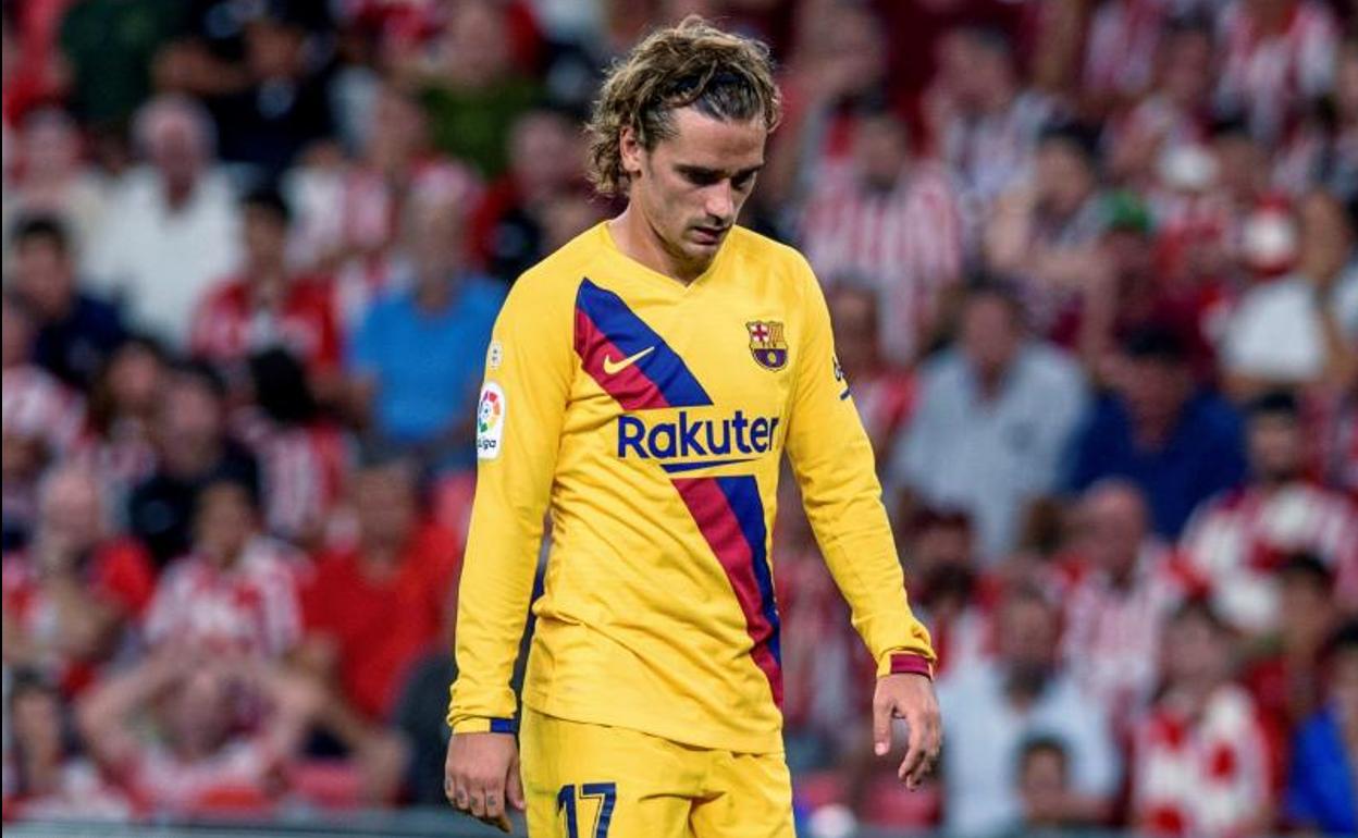 Antoine Griezmann durante el partido contra el Athletic.