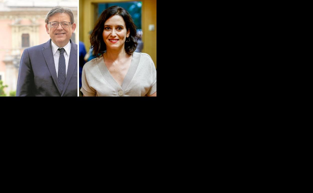 Ximo Puig, presidente de la Generalitat e Isabel Díaz Ayuso, presidenta de la Comunidad de Madrid. 