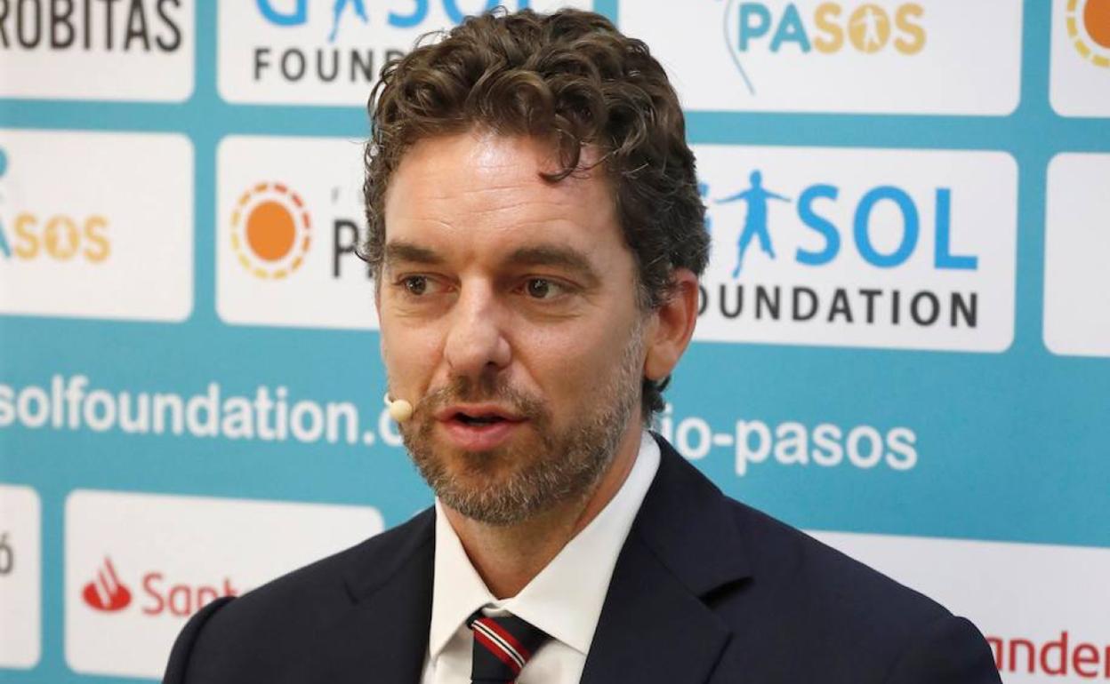 Pau Gasol en la presentación del estudio Pasos, en Madrid