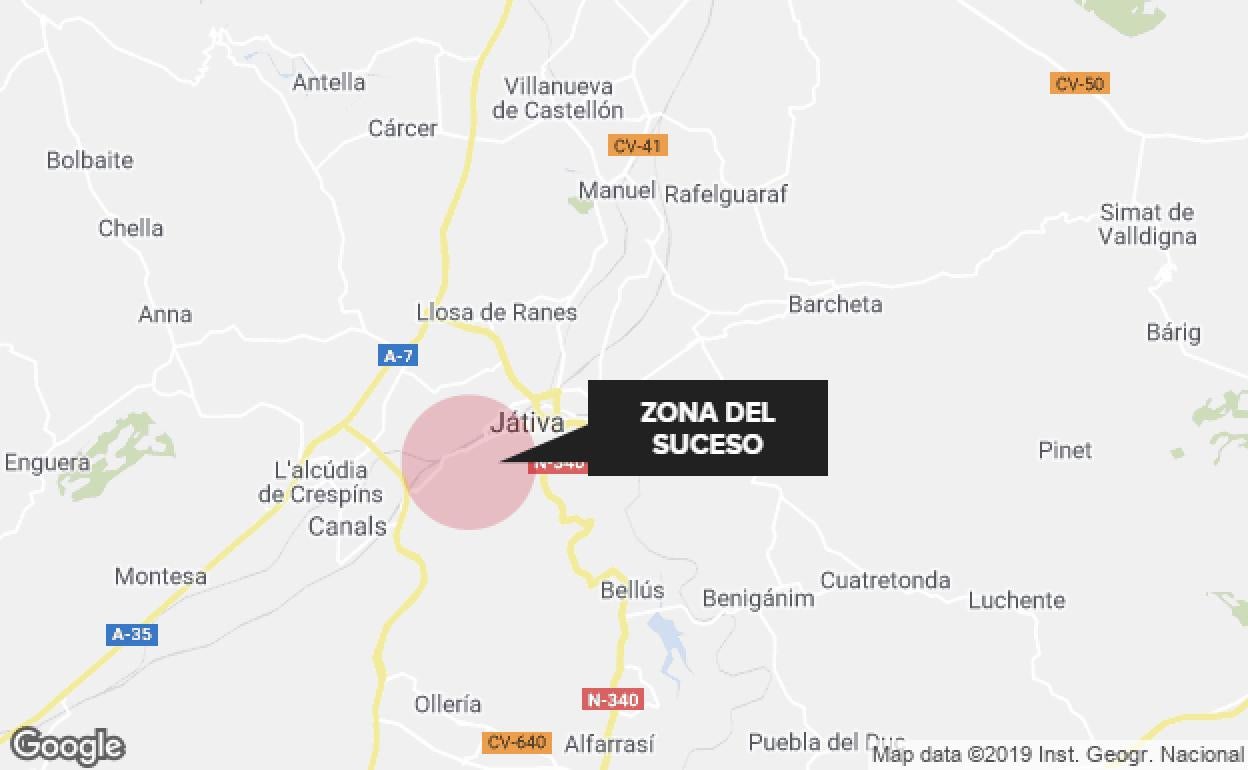 Zona en la que ha ocurrido el accidente. 