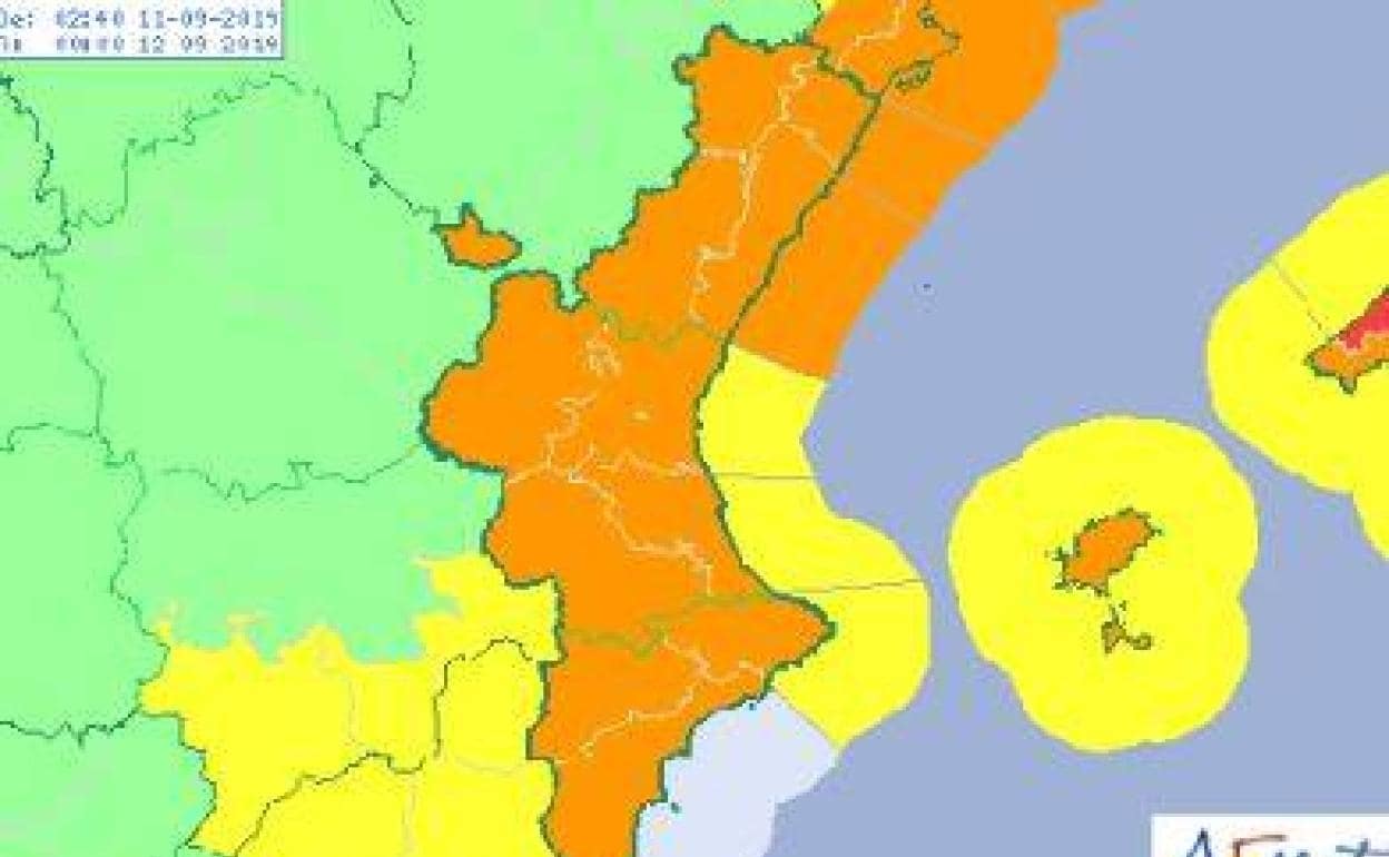 La Agencia Estatal de Meteorología ha activado el aviso naranja por lluvias en toda la región.