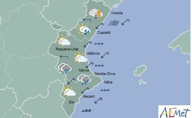 Previsión meteorológica del sábado