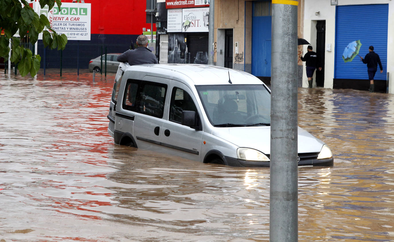 Efectos del temporal en Murcia.