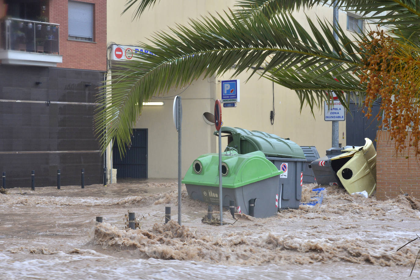 Efectos del temporal en Murcia.