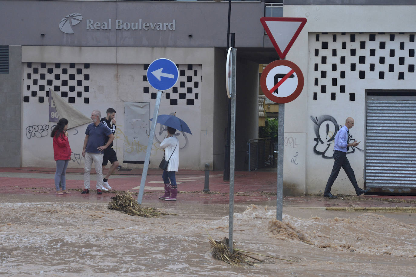 Efectos del temporal en Murcia.