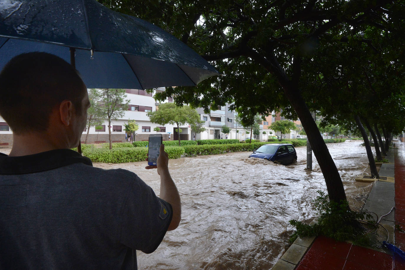 Efectos del temporal en Murcia.