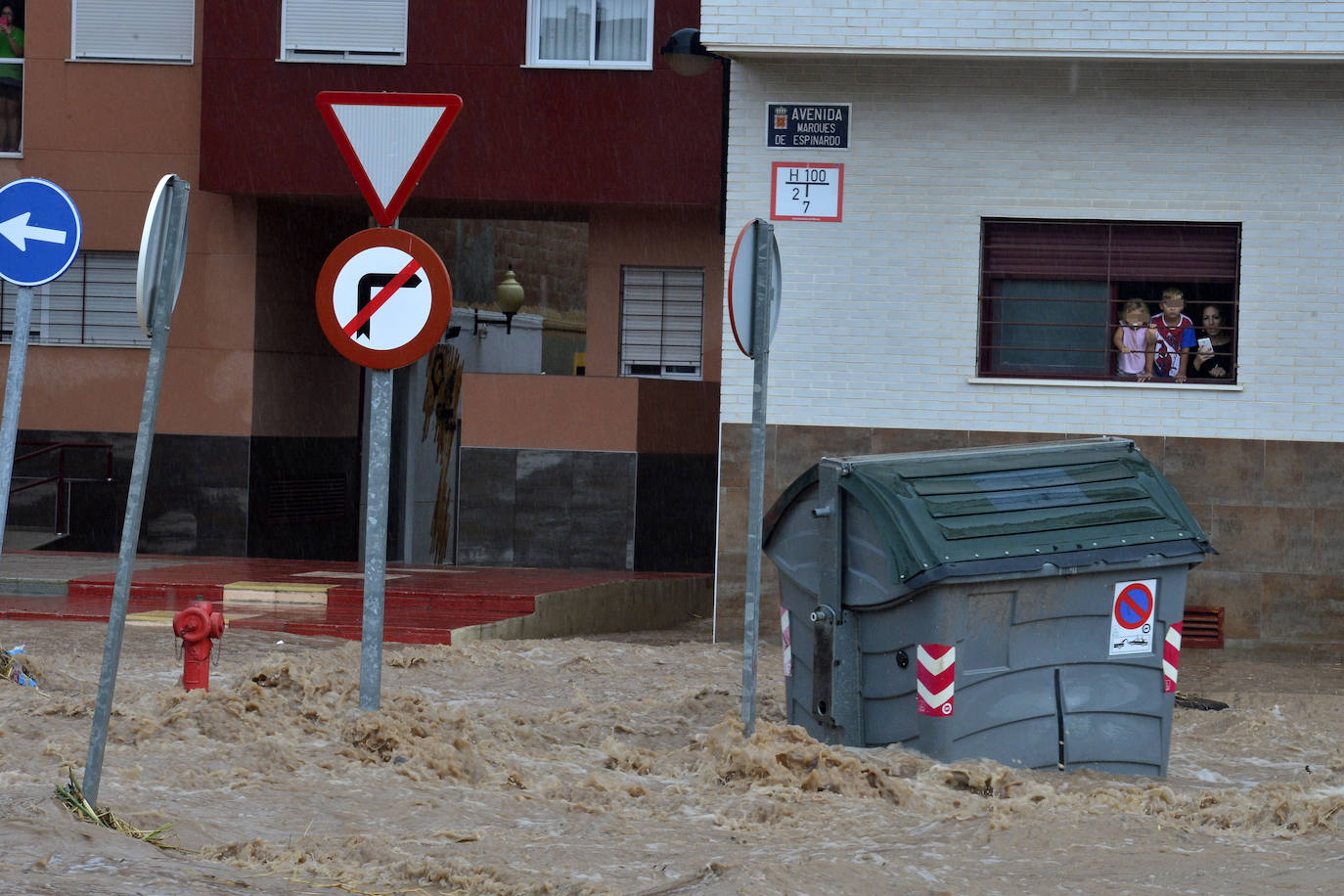 Efectos del temporal en Murcia.