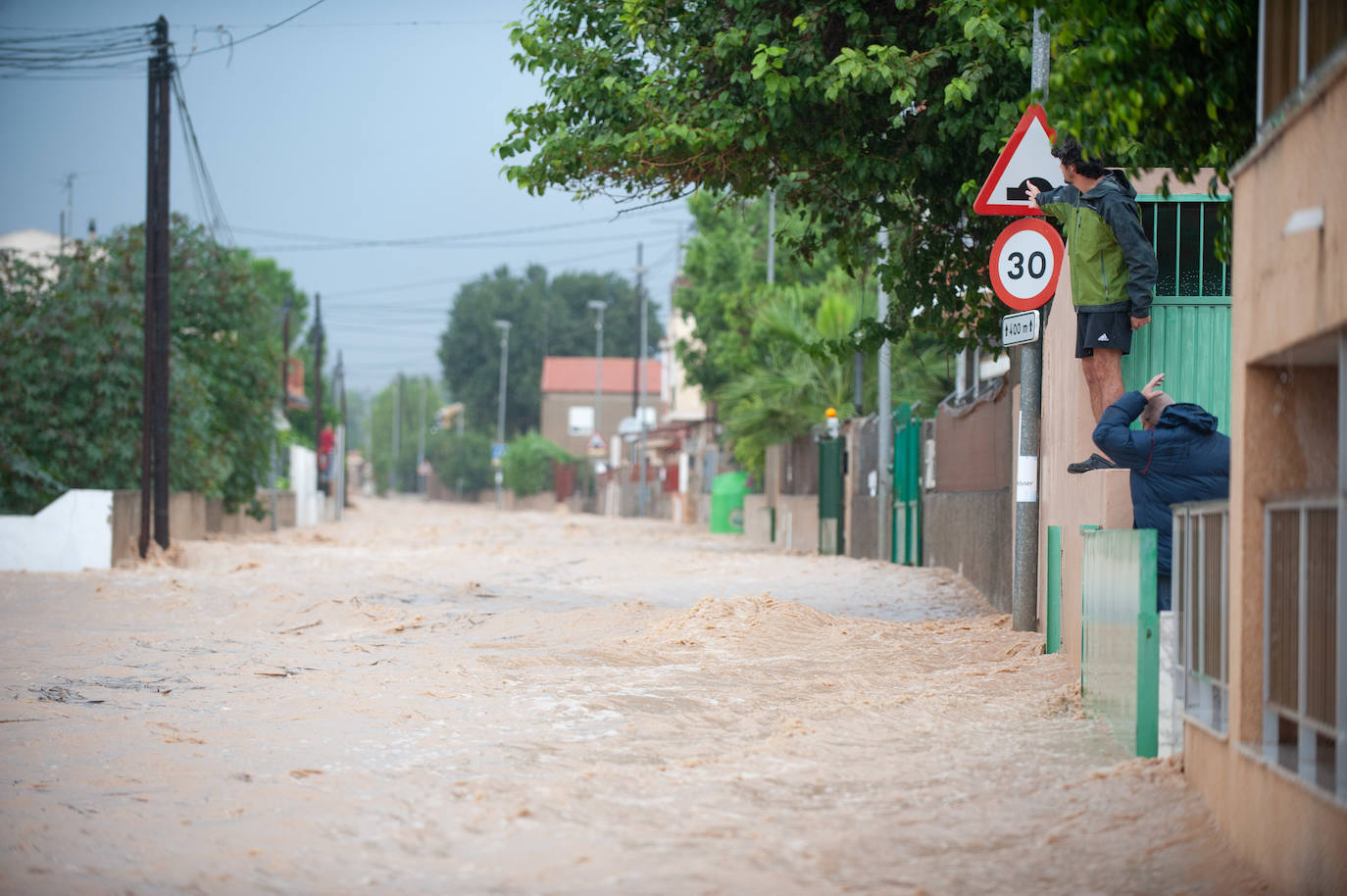 Efectos del temporal en Murcia.