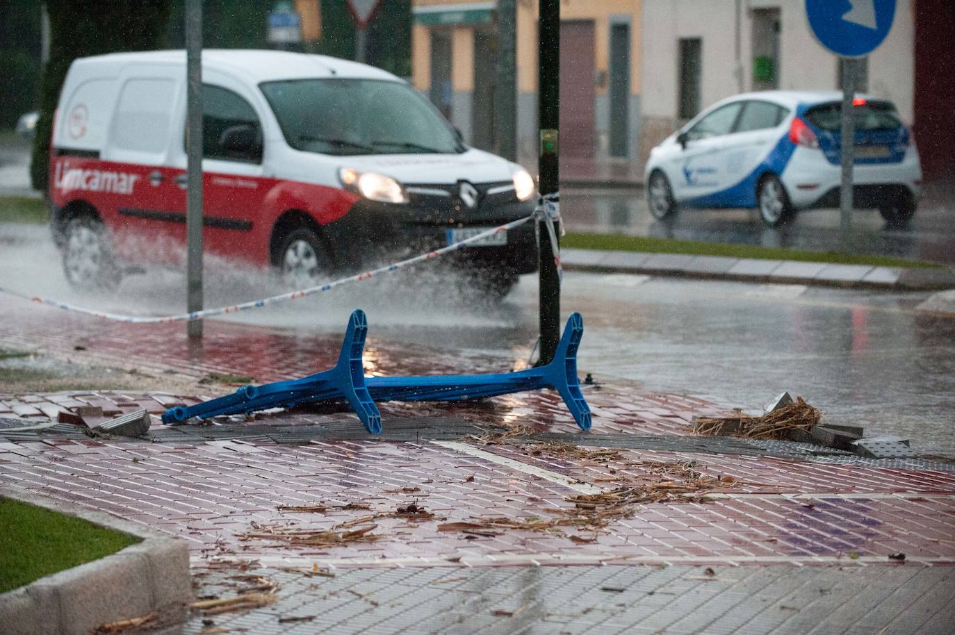 Efectos del temporal en Murcia.