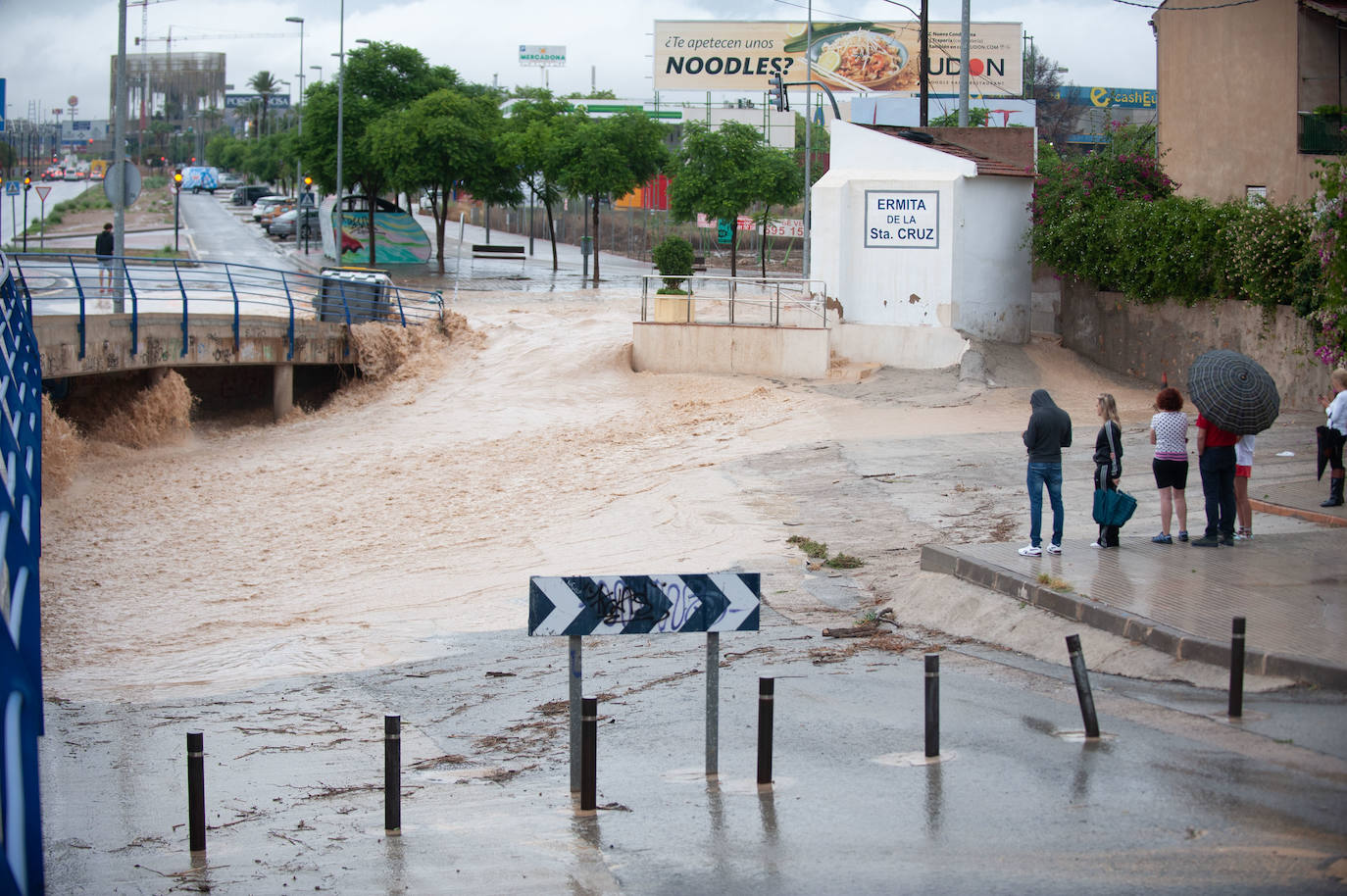 Efectos del temporal en Murcia.