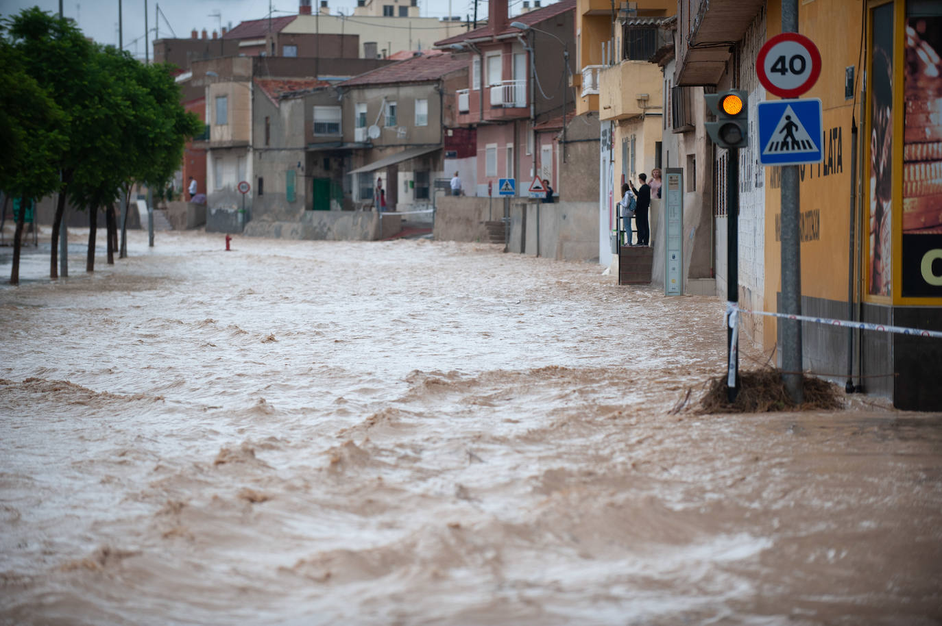 Efectos del temporal en Murcia.