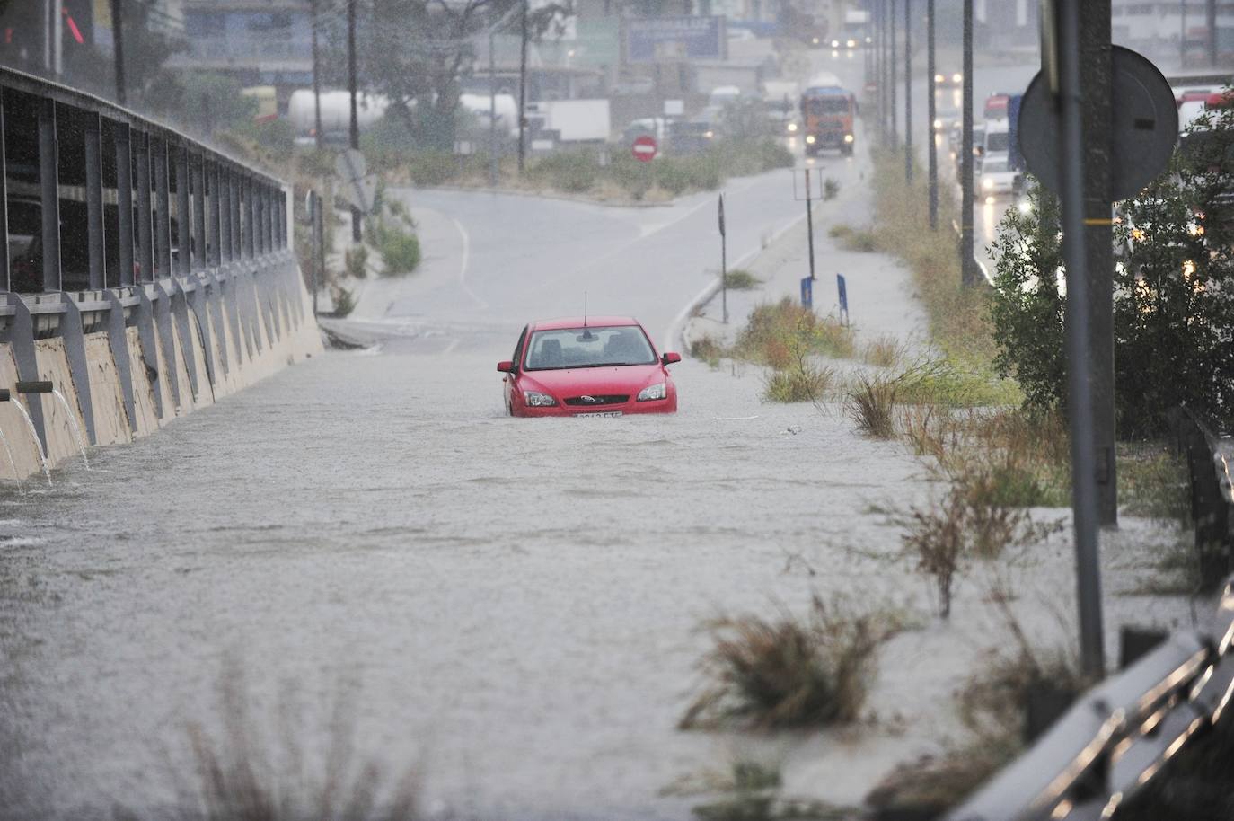 Efectos del temporal en Murcia.