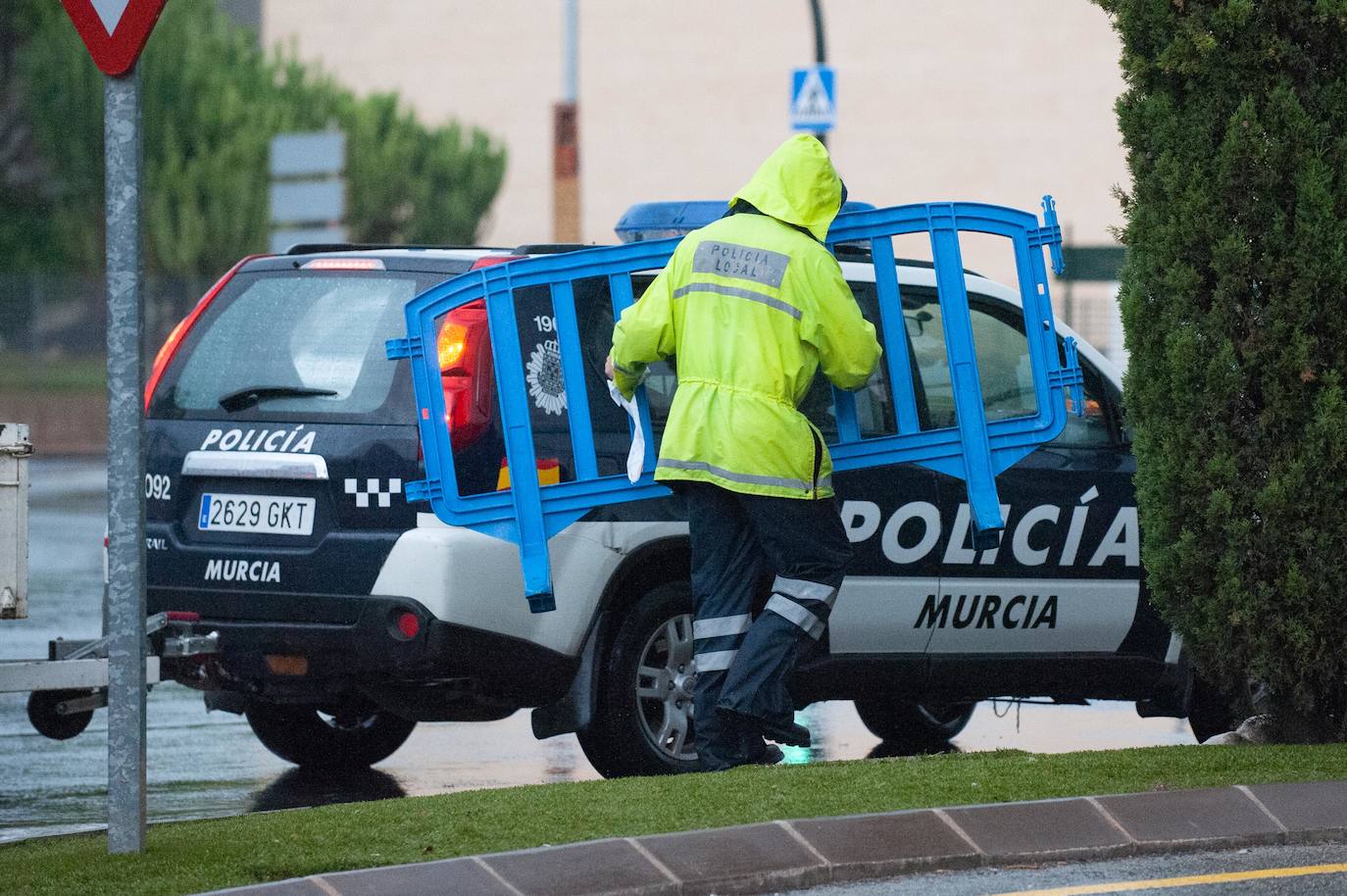 Efectos del temporal en Murcia.