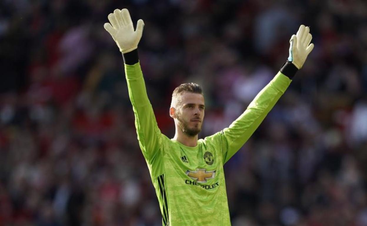 David de Gea, durante el partido entre el Manchester United y el Leicester.