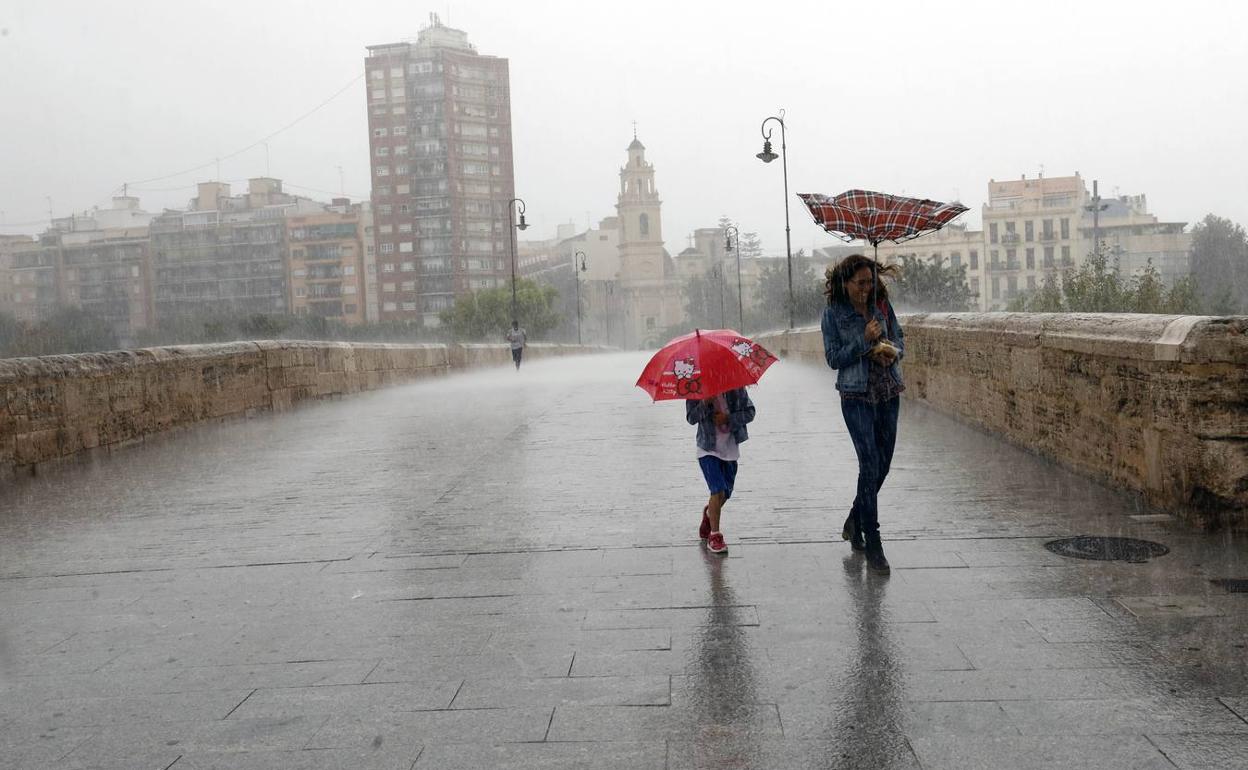 Lluvias en la ciudad de Valencia, la semana pasada.