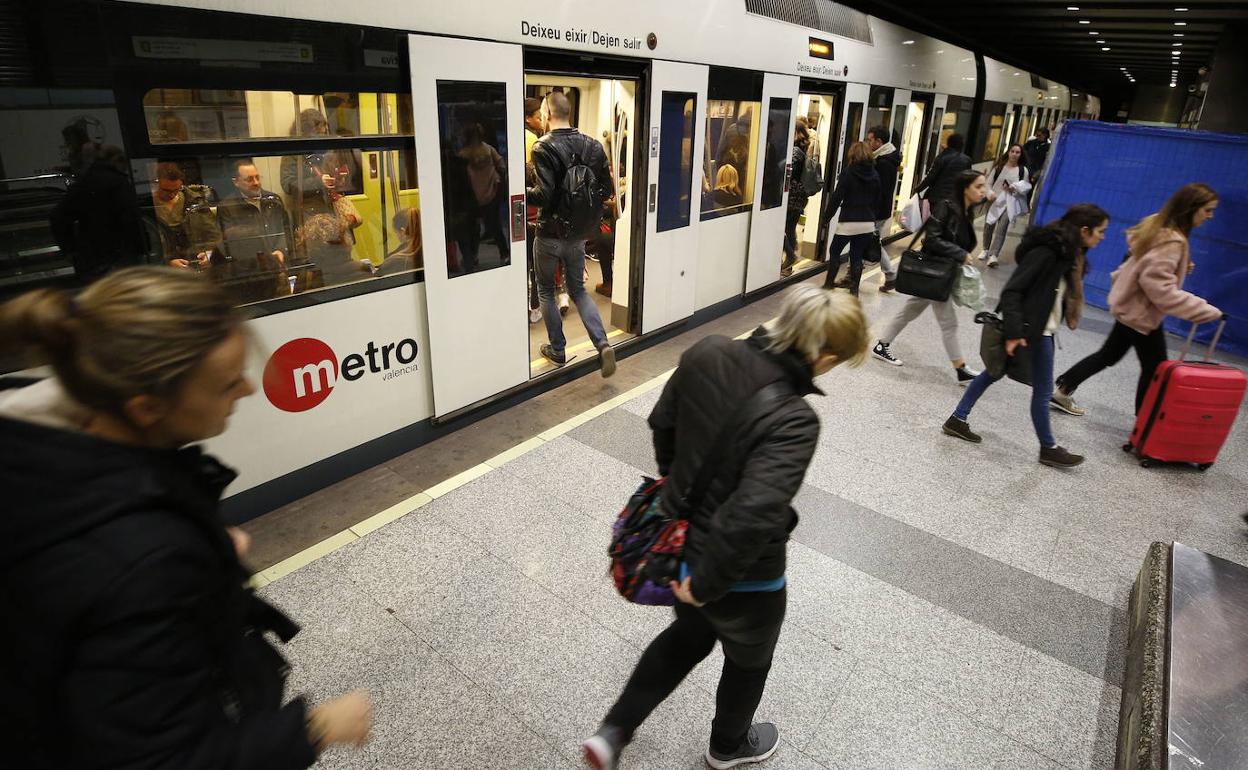 Una estación de metro de Valencia.