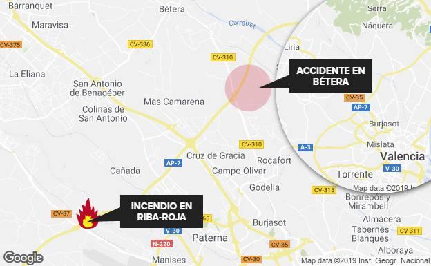 Imagen. Accidentes en la A-7 (baipás), este miércoles.