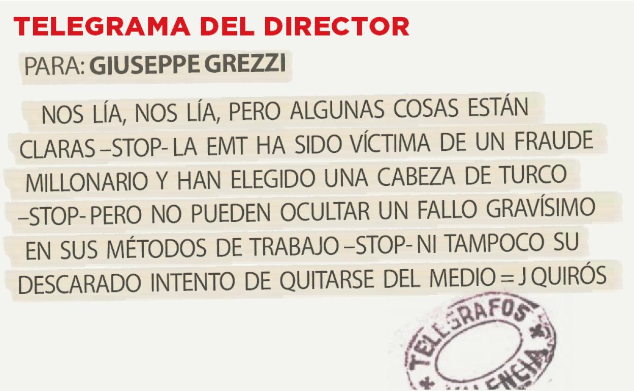 Telegrama para Giuseppe Grezzi