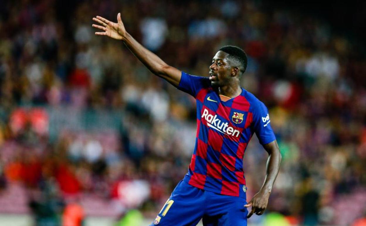 Ousmane Dembélé, durante el partido contra el Sevilla. 