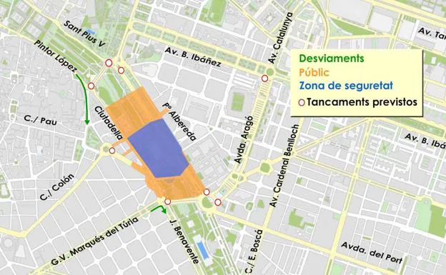 Calles cortadas por los actos del 9 d'octubre: cómo afectan al tráfico de Valencia