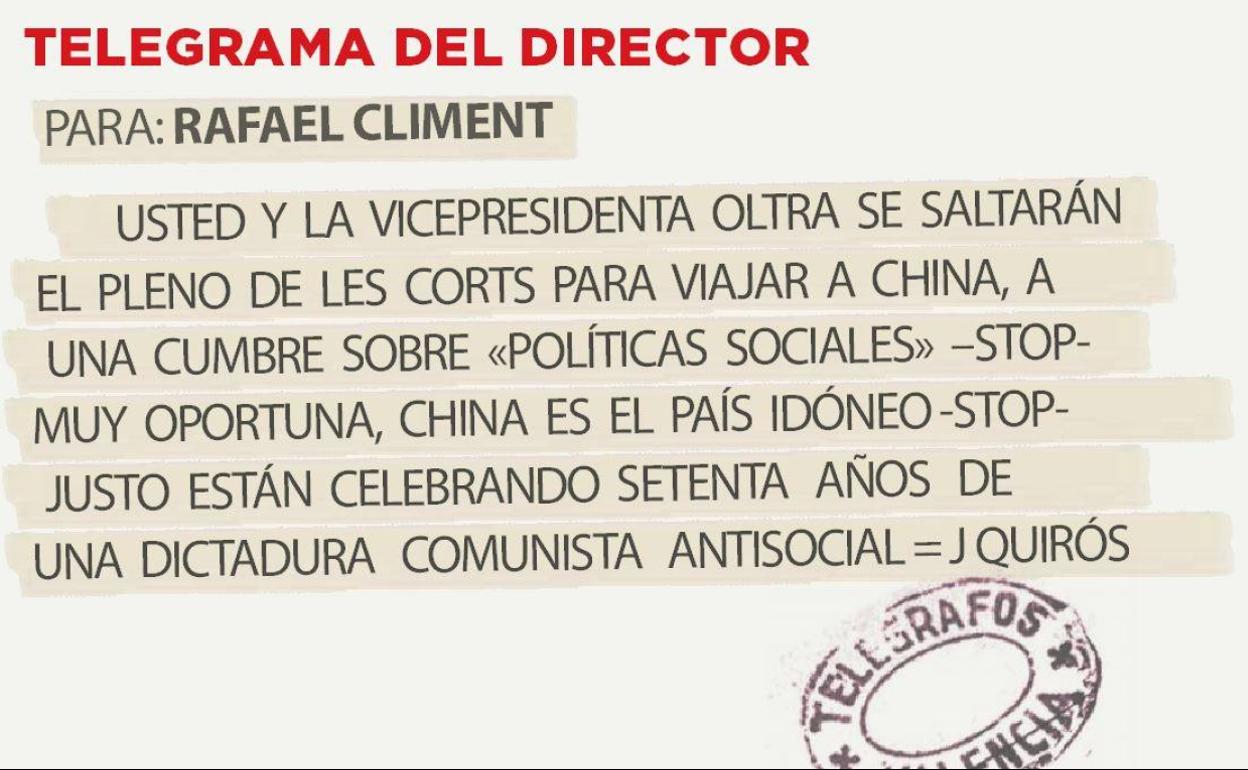 Telegrama para Rafael Climent