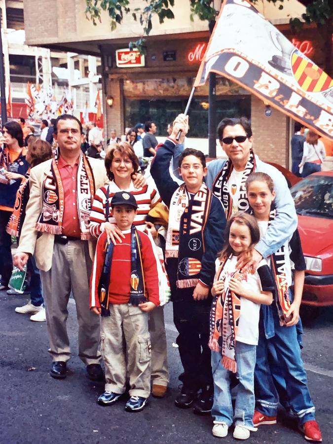 Afición. Consuelo y su familia, aficionados al Valencia CF.