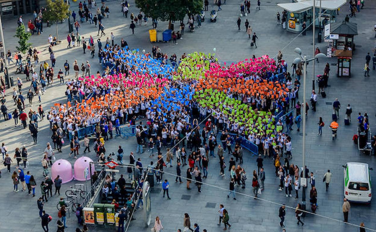 Logo de la asociación ESN en un evento nacional celebrado en Madrid. 