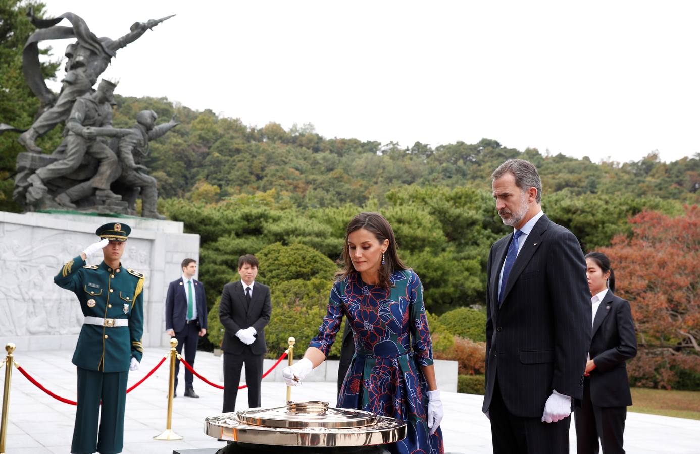 Felipe VI y Letizia llegaron este miércoles a Seúl.