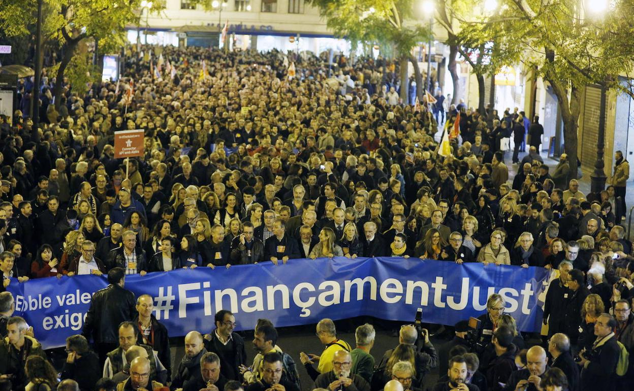 Manifestación para reclamar una nueva financiación celebrada en 2017. 