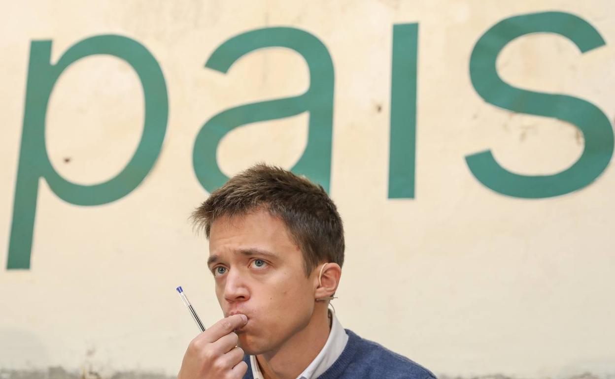 Íñigo Errejón durante la presentación de las medidas económicas de Más País. 