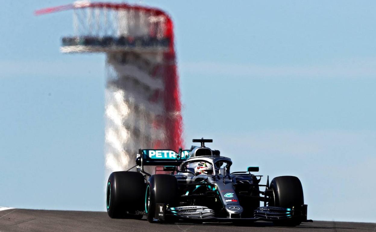 Lewis Hamilton, en el circuito de Austin. 