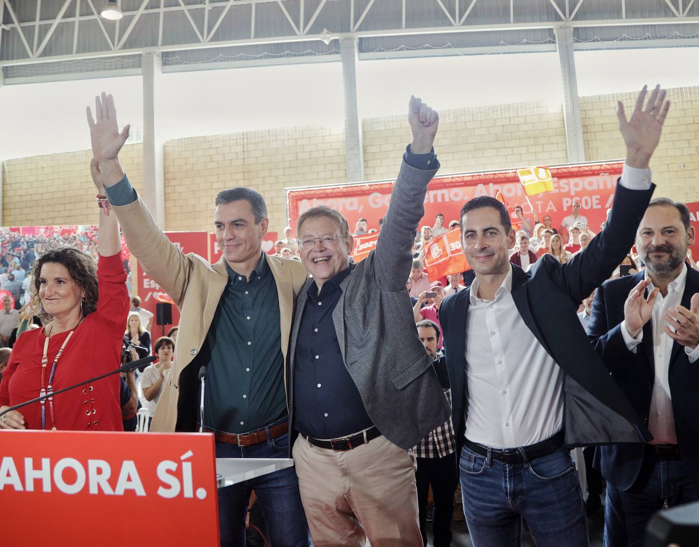 Pedro Sánchez interviene en un acto en Mislata