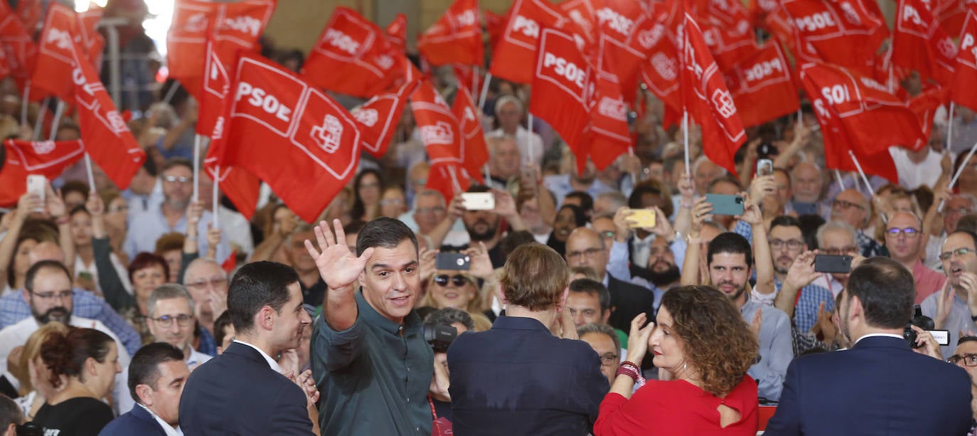 Pedro Sánchez interviene en un acto en Mislata