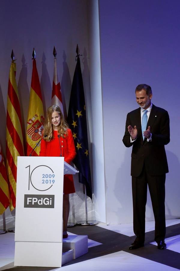 Felipe VI ha tenido palabras para el debut de la princesa Leonor en un acto en Cataluña (habló previamente) para iniciar su intervención bromeando con el hecho de que su hija se lo había dejado difícil.