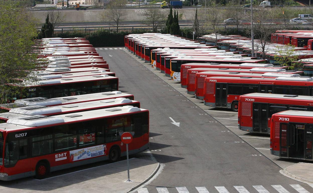 Cochera de la EMT de Valencia. 