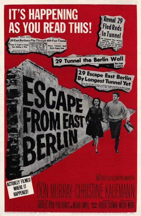 7. 'TÚNEL 28' (1962). Basada en hechos reales, se inspira en la historia de uno de tantos jóvenes que intentó pasar de la zona soviética a la occidental a través de un túnel bajo el muro. 
