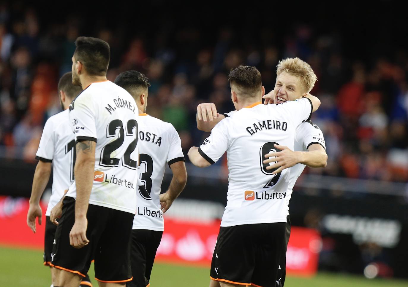 Partido disputado en Mestalla que acabó con victoria valencianista tras los tantos de Wass y Ferran.