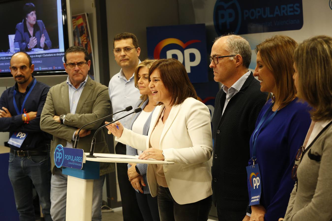 Noche electoral en la sede del PP valenciano. 