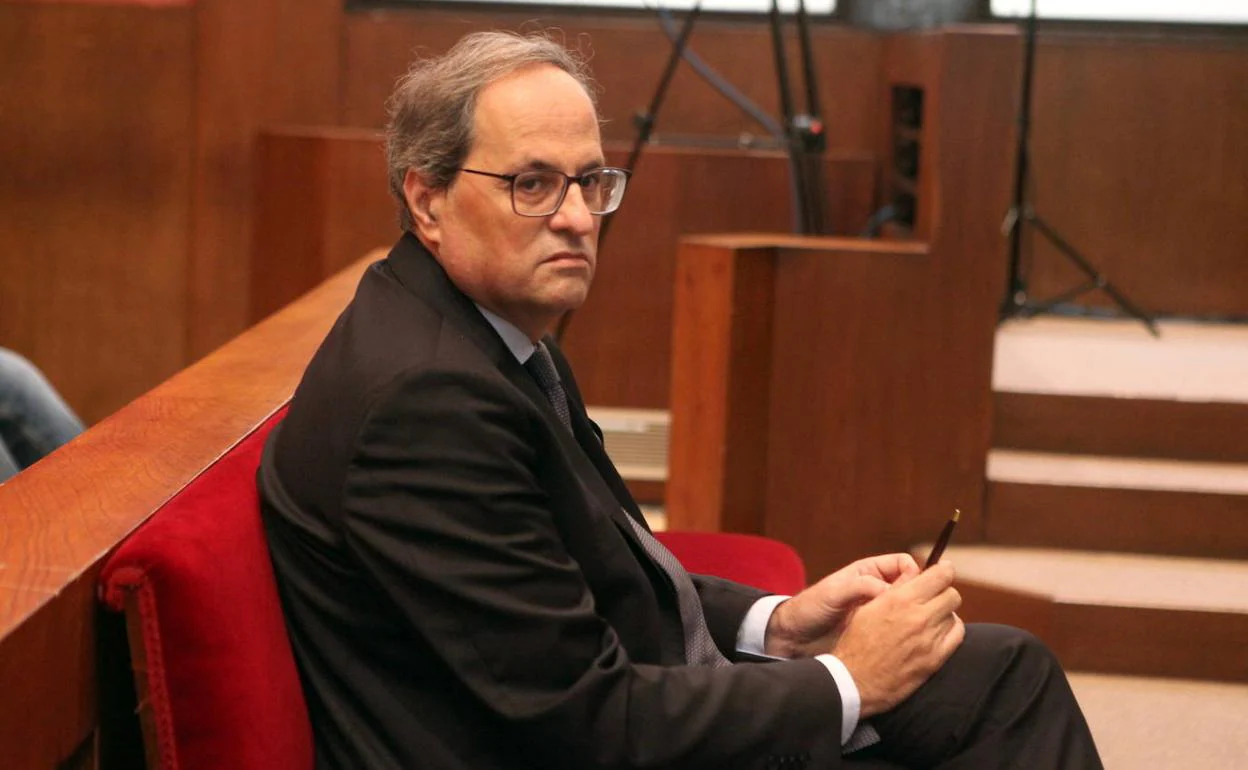 El president de la Generalitat, Quim Torra, en el banquillo del Tribunal Superior de Justicia de Cataluña.
