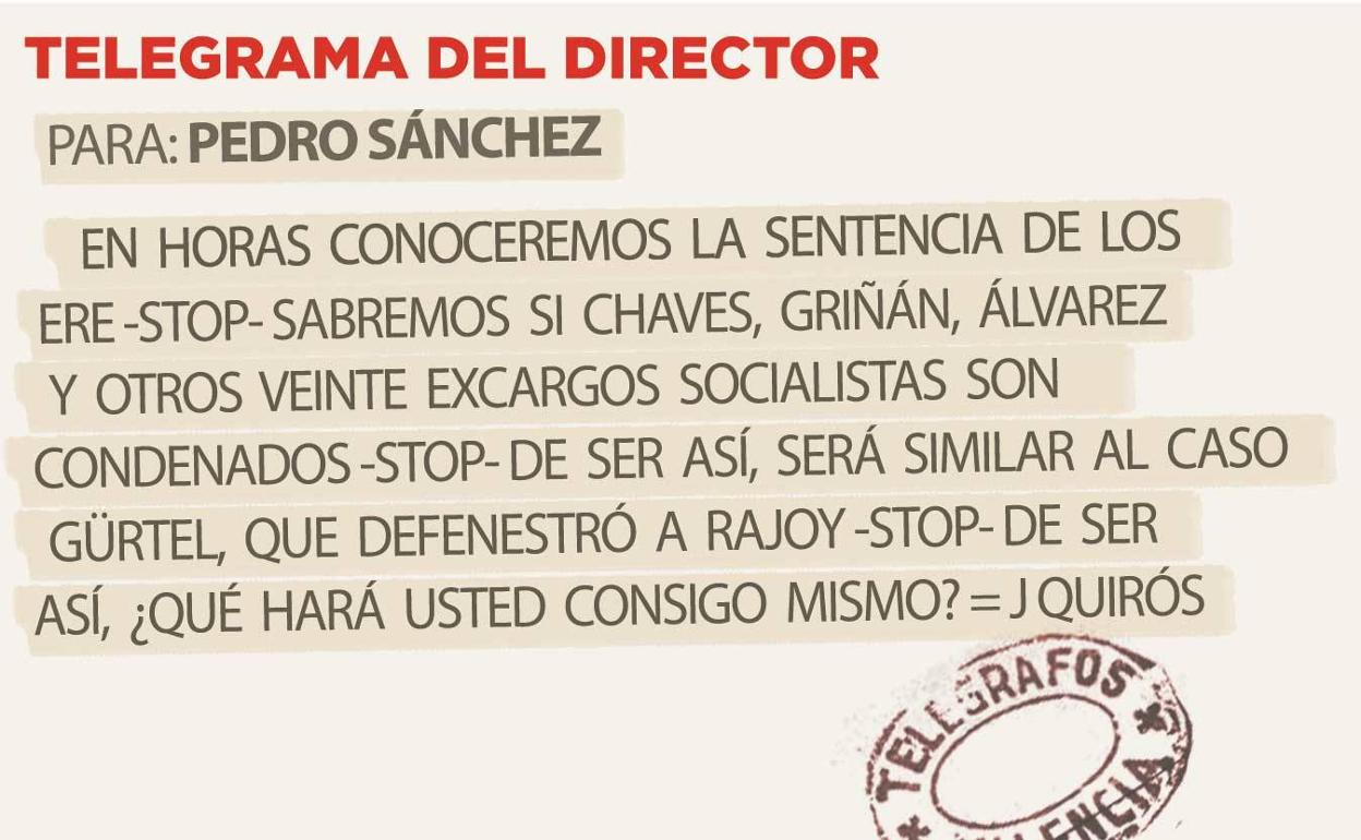 Telegrama para Pedro Sánchez