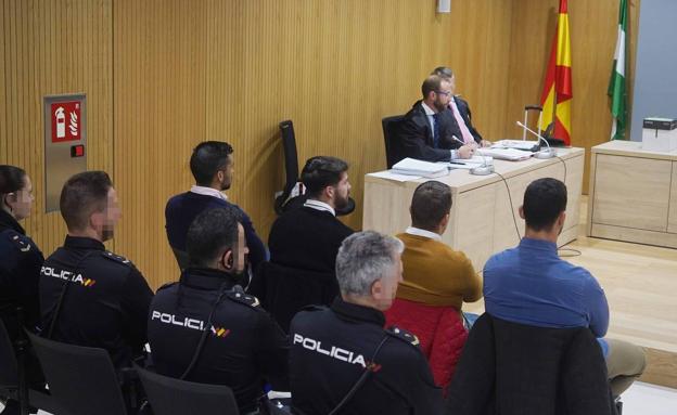 Los miembros de 'La Manada', durante el juicio. 