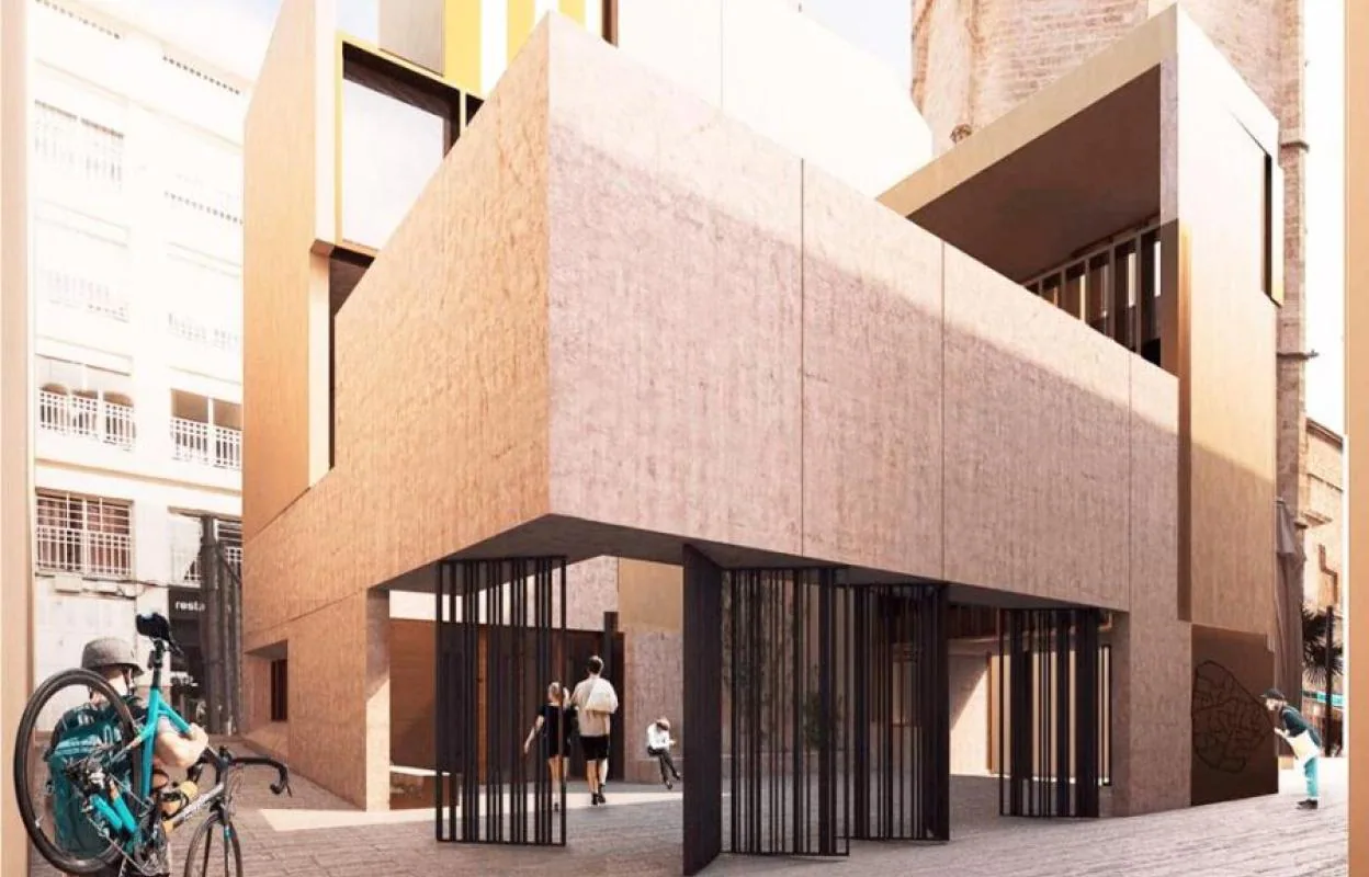 Imagen trasera del proyecto de la futura Casa del Relojero de Valencia.